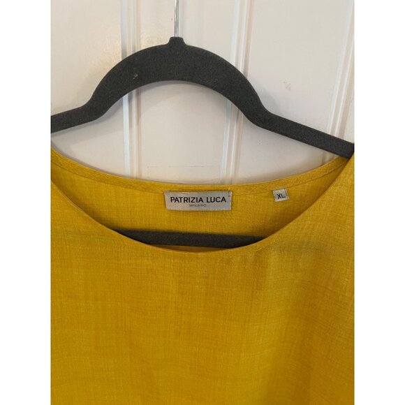Yellow Patrizia Luca Mustard Yellow Gold Womens Tunic Top High Low Size‎ XL - Picture 2 of 4